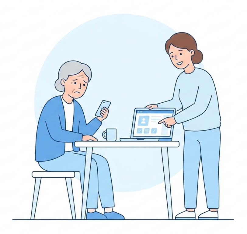 Family helping elderly scam victim — fraud investigation support Canada — ScamResponse.ca